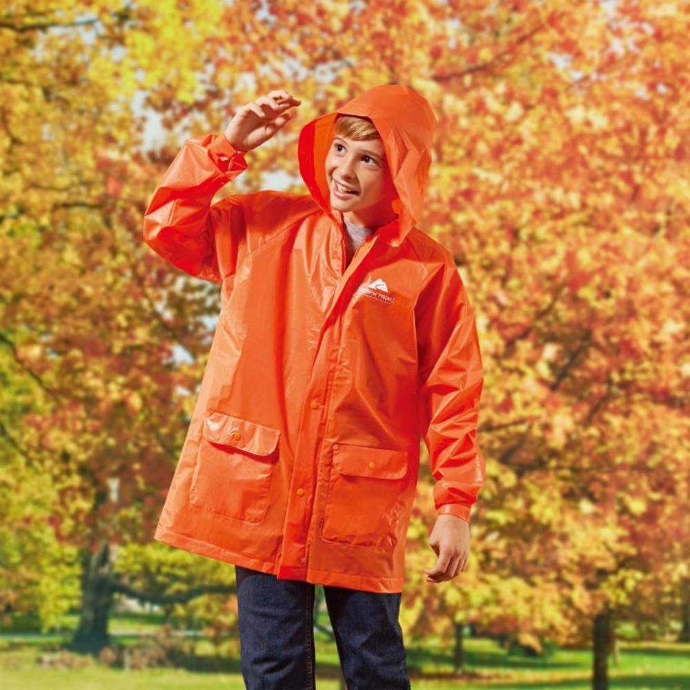 2/$20 💥 NEW (YL/YXL) Ozark Trail Safety Waterproof Orange Rain Jacket (595)